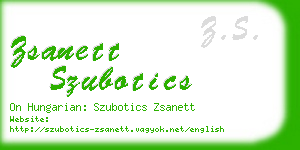 zsanett szubotics business card